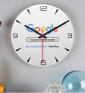 Kişiye Özel Google Tasarım Esprili Duvar Saati