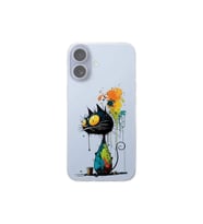 iPhone 17 ile Uyumlu Splash Kedi Tasarımlı Şeffaf Silikon Kılıf