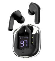 Ultrapods True Wireless Earbuds - Transparan Şeffaf Kutulu - Bluetooth 5.3 - Oyun Modlu (Siyah)