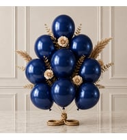 Lacivert Renk Lateks Metalik Balon (30 cm) - 12 Adet