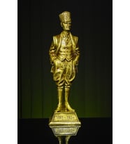 Narçiçeği Takı ve Hediyelik Eşya Özel Tasarım Büyük Boy Mustafa Kemal Atatürk Altın / Bronz Heykel Biblo (Altın)