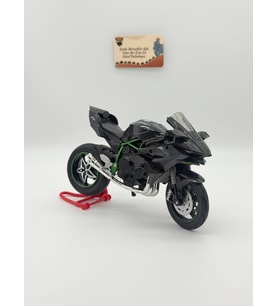 H2R Model Sesli ve Işıklı Motosiklet 1:10 Ölçek Siyah Sportbike