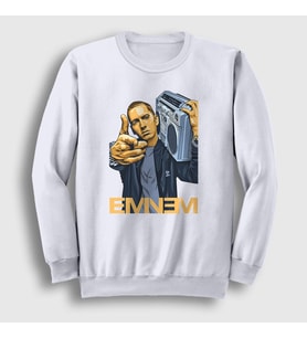 Presmono Unisex Beyaz Radio Eminem Sweatshirt 155928tt (Beyaz)