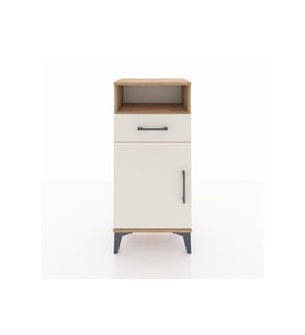 Arges Komodin 2 Raflı Tek Çekmeceli Tek Kapaklı 44x30x96 Çam-Aytaşı