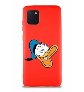 Samsung Galaxy Note 10 Lite Soft Premier Kapak Donald Duck-E Tasarımlı Silikon Kılıf - Kırmızı (Şeffaf)