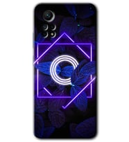 Redmi Note 12 Pro 4G Kılıf HD Desen Baskılı Kılıf - Dark Neon Yaprak O Harfi