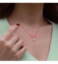 Melek Figürlü Zirkon Taşlı Mine İşli Rose Gold Kaplama Gümüş Kolye