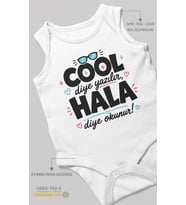 Cool diye yazılır hala diye okunur Sıfır Kollu Bebek Zıbını Pamuk %100 Pamuk