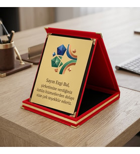 Hediyeji Kırmızı Kadife Albüm Plaket 116708