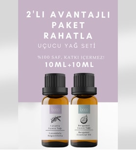 2'li Avantajlı Paket Stres Ve Anksiyetiye Karşı Lavanta & Bergamot %100 Saf Uçucu Yağı 20 Ml