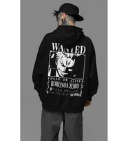 Wanted Roronoa Zoro Baskılı Unisex Oversize Anime Karakter Hoodie