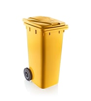 Omnipazar SY-6505 Tekerlekli Kapaklı Plastik Çöp Konteyneri 120 lt (Sarı)