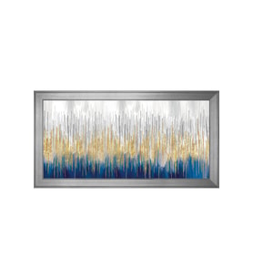 Soyut Şekiller Motifli Kanvas Tablo 80 x 110 cm Silver Çerçeve