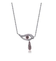 EMILIANO JEWELLERY 925 AYAR GÜMÜŞ ZİRKON TAŞLI GÖZ KOLYE