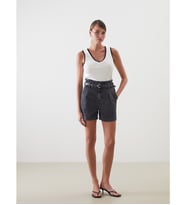 LCW Jeans Gri Beli Kemerli Kadın Jean Şort