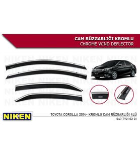 Toyota Corolla Kromlu Cam Rüzgarlığı Niken 2014+ (Beyaz)