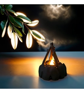 Mini Kamp Ateşi Mumluk – Rustik Dekoratif Tealight Mumluk