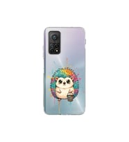 Xiaomi Mi 10 T ile Uyumlu Splash Kirpi Tasarımlı Şeffaf Silikon Kılıf