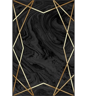 Eliana Home Baskılı, Yıkanabilir Kaymaz Taban Salon Halısı LNA0286-HT1098 100x150 cm (Siyah)