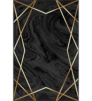Eliana Home Baskılı, Yıkanabilir Kaymaz Taban Salon Halısı LNA0286-HT1098 100x150 cm (Siyah)