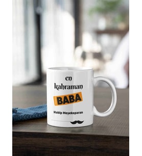 Babalar Gününe Özel Baskılı Kupa Bardaklar 3. Model (Beyaz)