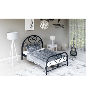 Gm 118 Baby Tek Kişilik Metal Karyola 90x190 Siyah