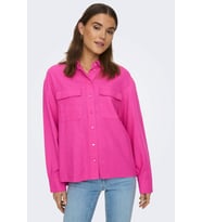 Only Kadın Cepli Keten Gömlek Oversize Fit ONLCARO - 15278795 (Pembe)