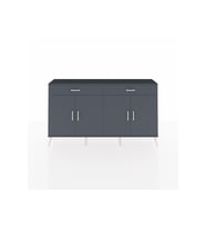Arges Konsol 4 Raflı 2 Çekmeceli 4 Kapaklı 176x30x99 Antrasit-Antrasit