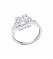 Diamond Line-Gülaylar Beyaz Altın 14 Ayar Baget Yüzük