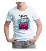 Squid Game - Kare Beyaz Çocuk Tshirt