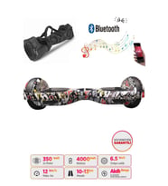 Elektrikli Kaykay Hoverboard Bluetooth Hoparlörlü 6.5 İnç Grafiti D14 - Çanta Hediye