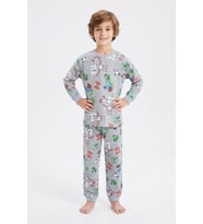 Erkek Çocuk %100 Pamuk Pijama Takımı 3-13 Yaş 12734IS MODANINO