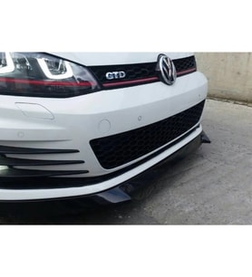 Vw Golf 7 R-Line Boynuzlu Ön Lip Plastik Parlak Siyah karlık-ön-ek-bodykit