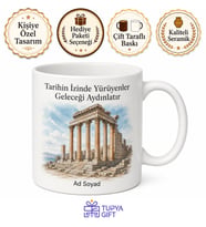 Bergama Akropol Sütunları Tarihi İzmir Hatırası Porselen Kupa Bardak Hediye