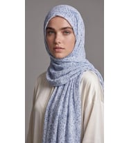 Levidor Müslin Benekli Şal Buz Mavi