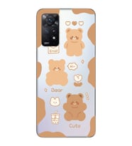 Redmi Note 12 Pro 4G Uyumlu Cute Bear Tasarımlı Şeffaf Telefon Kılıfı