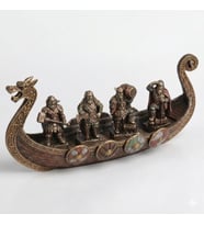 WISE Viking Savaş Gemisi 28,5 cm Dekoratif Obje – Poliresin Tarihi Gemi Modeli