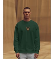 Yorkshire Terrier Desenli Unisex Sweatshirt – Minimal Köpek Baskılı Regular Fit Sweat (Koyu Yeşil)