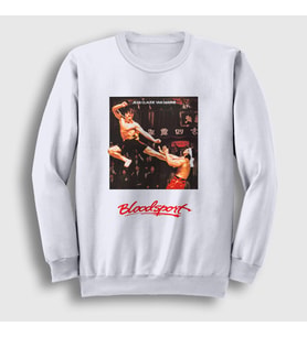 Presmono Unisex Beyaz Bloodsport V3 Film Jean Claude Van Damme Sweatshirt 259311tt