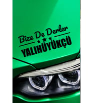 Konya Yalıhüyük Siyah Araç Sticker  Konya Bize De Derler  Yalıhüyükçü 40x15 cm Oto Sticker
