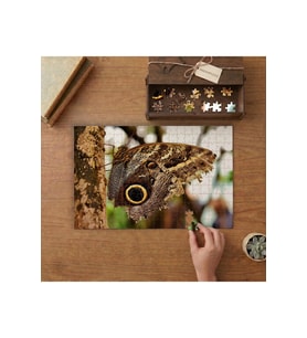 Baykuş Kelebeği Tasarımı 240 parça Ahşap Puzzle Ahşap Kutuda MP05169