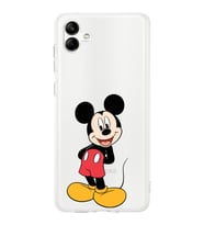 Samsung Galaxy A04  Kamera korumalı Kapak Mickey Mouse Tasarımlı  Şeffaf Kılıf