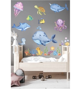 Efekt Reklam Deniz Hayvanları Mega Set Çocuk Odası Duvar Sticker d2715-2