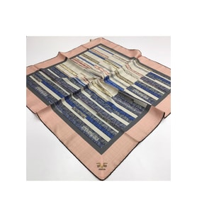 Geometrik Desen Gold Seri Twill Eşarp Eşarp Askısı ile Birlikte 90x90 cm Pudra K
