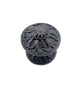 Antika Tarz Dekoratif Pirinç Çiçekli Kapı Tokmağı - 80 mm Çap, Oksit