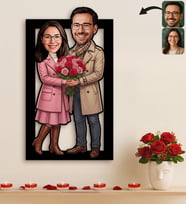BK Gift Kişiye Özel Sevgili Karikatürlü 3D Ahşap Tablo -15, Fotoğraftan Karikatür, Sevgililer Günü Hediyesi, Ev Hediyesi