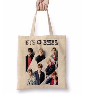 Kişiye Özel Bangtan Boys Bts Bez Çanta Uzun Saplı