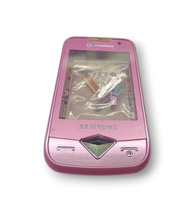 Samsung S5600 Kasa Samsung Galaxy S5600 Uyumlu Pembe Renk Orta Kasa Ön Arka Kapak Tuş Takımı (Pudra Pembe)