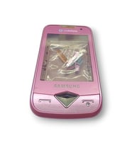 Samsung S5600 Kasa Samsung Galaxy S5600 Uyumlu Pembe Renk Orta Kasa Ön Arka Kapak Tuş Takımı (Pudra Pembe)