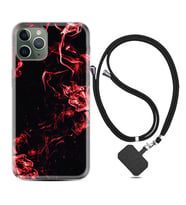 Apple iPhone 11 12 13 14 Pro Max Kılıf Boyun Askılı Silikon Red Smoke 1745